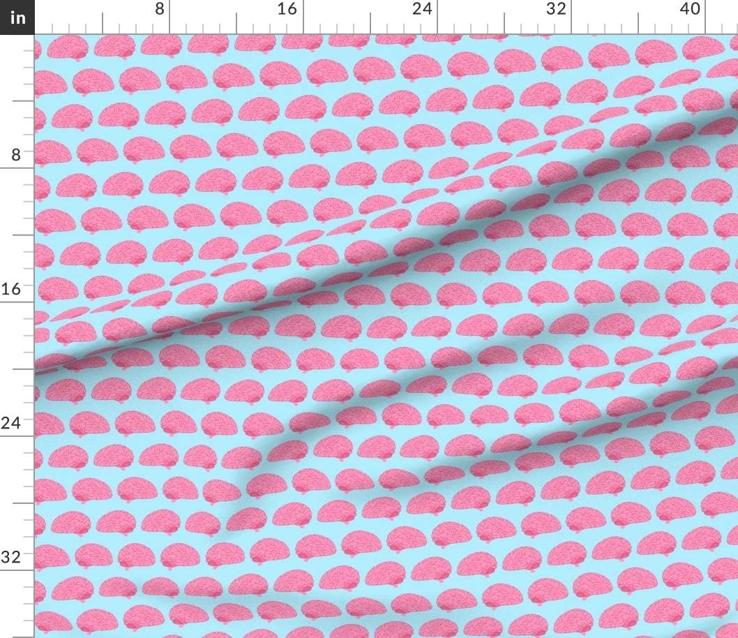 Spoonflower Fabric - Brains Stem Doctor Medical Science Nerd Geek Brain Medicine Scrubs Printed on Petal Signature Cotton Fabric by The Yard - Sewing Quilting Apparel Crafts Decor
