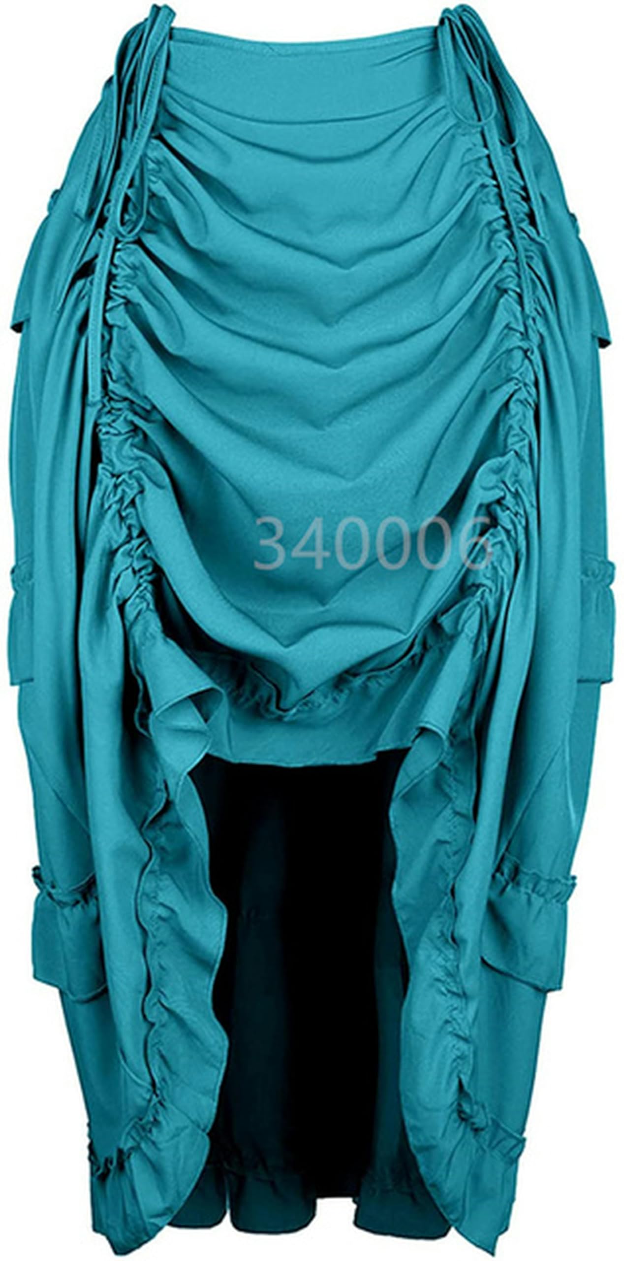 Steampunk Faldas De Mujer Gótico Fruncido Irregular Fiesta Plisada Falda Larga Maxi Disfraces Altos Y Bajos Corsé Sexy Punk Tallas Grandes Rojo-6388Ladrillo Rojo-S