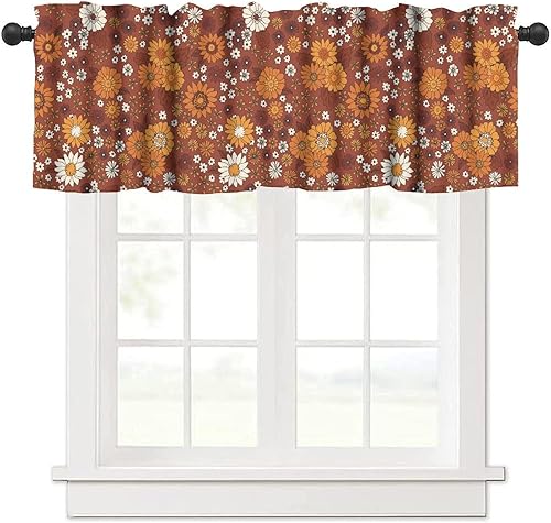 Miniatura 20 de Cenefa de cortina de cocina con diseño de arcoíris retro de los años 60 y 70, diseño de dibujos animados, estilo bohemio, floral, estilo bohemio,