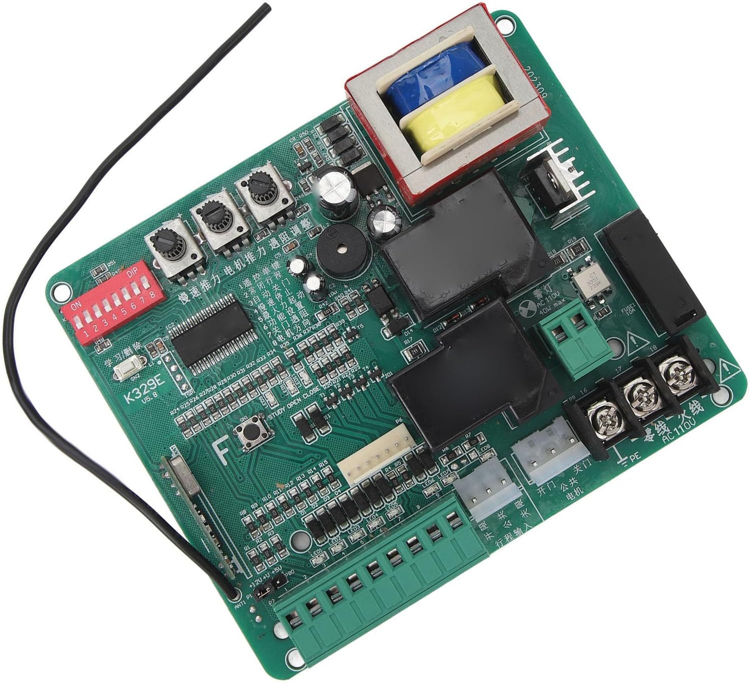 Control Board for Sliding Gate Opener, Circuit Control Board with One Button and Motor Force Adjustment for Automatic Gate Motor and Accessories (110V)