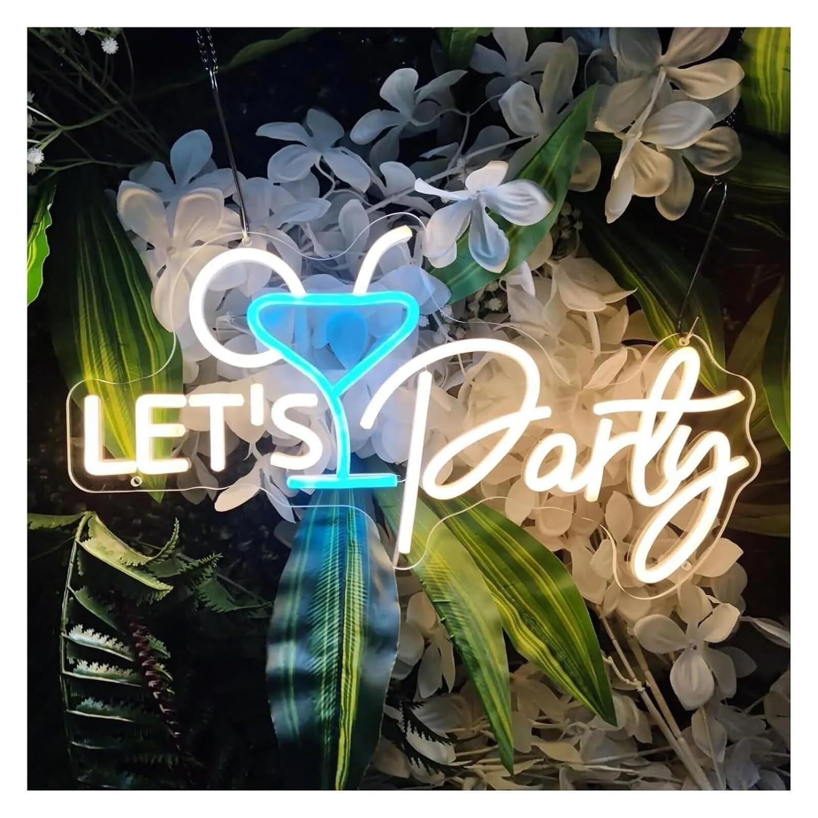 Zynther Neon lamp Neon Signs Decor Let's Party Lights for Cocktail Bar