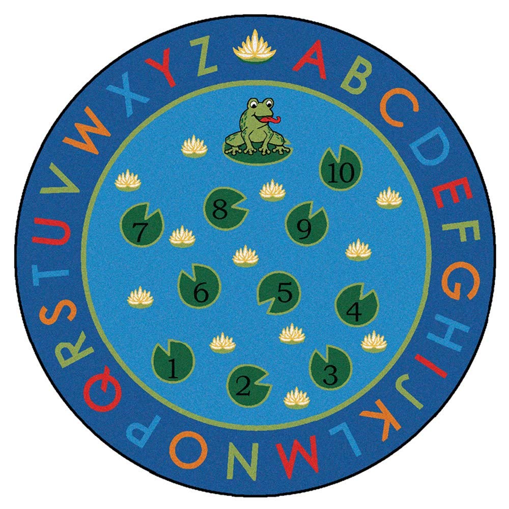 Carpets for Kids 2406 Literacy Hip Hop to The Top Classroom Counting Kids Room Rug 6ft Round Blue