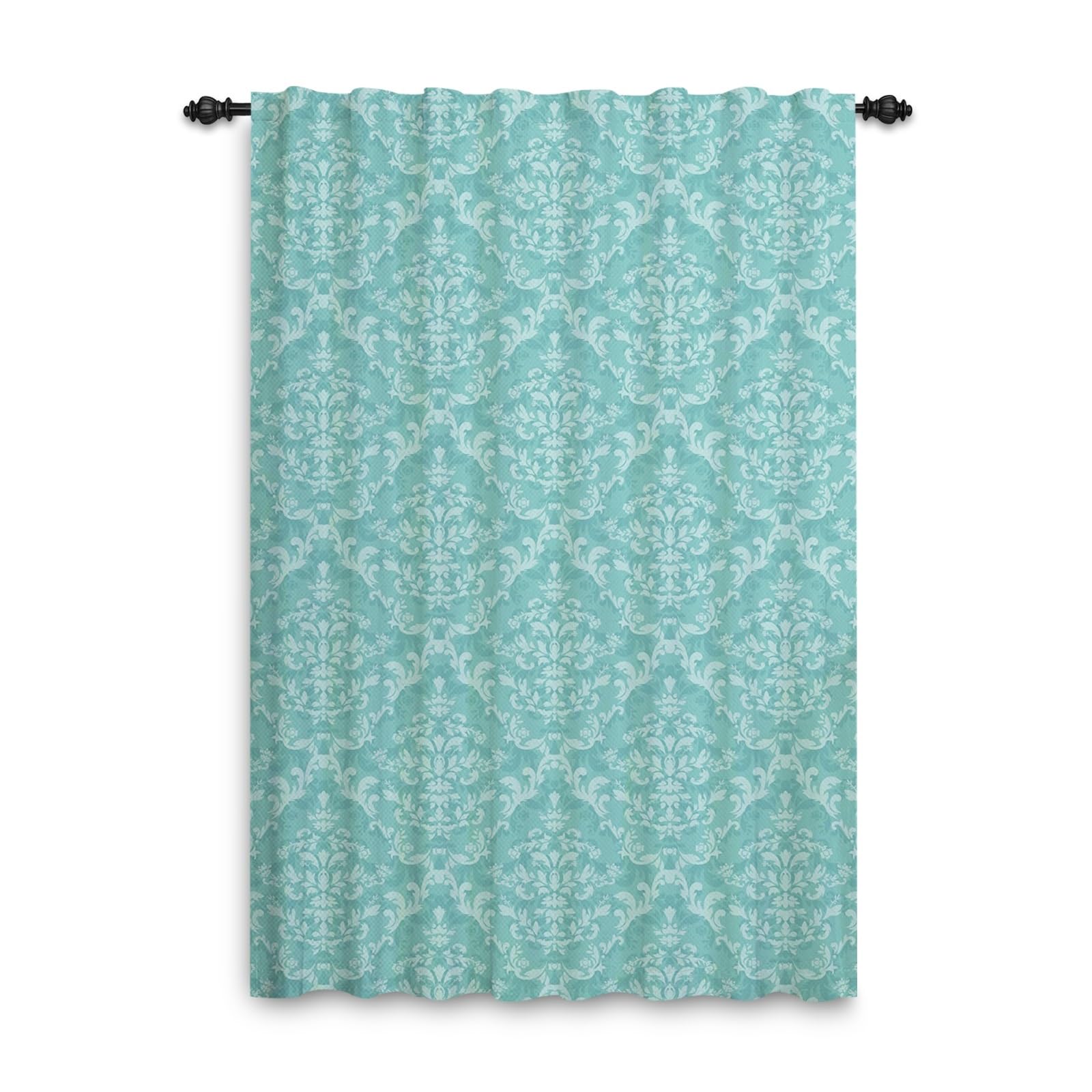 ggaimwf Mid Century Window Curtains Abstract Seamless Pattern Teal Green Elegance Modern Living Room Curtains Rod Pocket for Dining Room Bedroom Kitchen Door Curtain Inside Decor 135x229cm 1 Panel