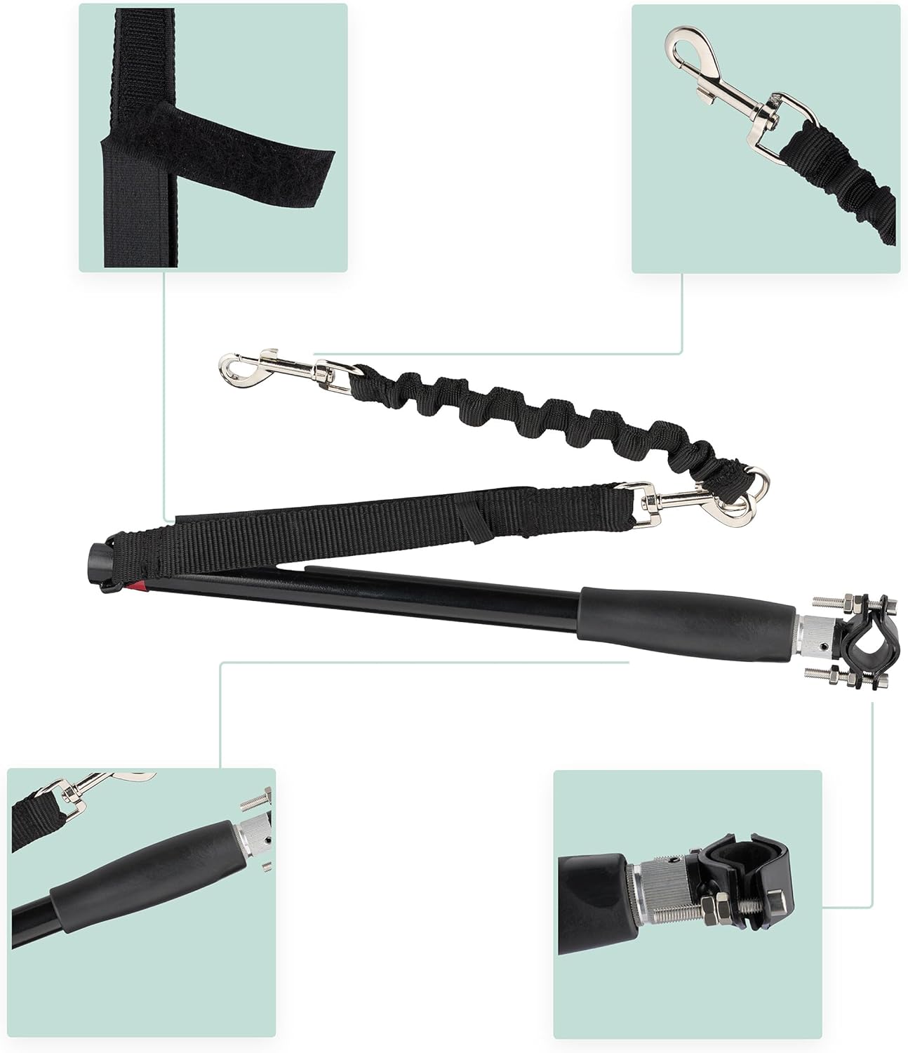 Relaxdays Bike Dog Lead, Bicycle Leash, Pole with...