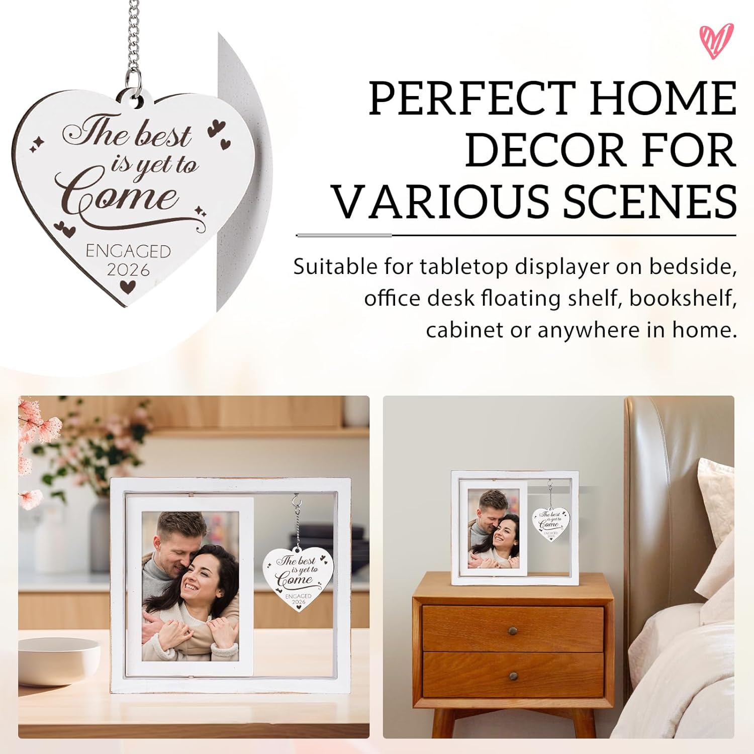 Engagement Gifts for Couples 2026, Gifts for Newly Engaged Couples, Happy Engaged Picture Frame, Engagement Gift for Newly Engaged Best Friends Him Her Bride to Be Fiance Women Photo Frame 4"×6" - Image 3