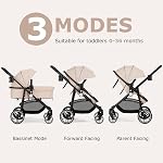 INFANS 2 in 1 Baby Stroller, High Landscape Infant Stroller Reversible Seat, Foldable Pushchair with Suspension Wheels Adjustable Canopy, Cup Holder, Storage Basket (Khaki)