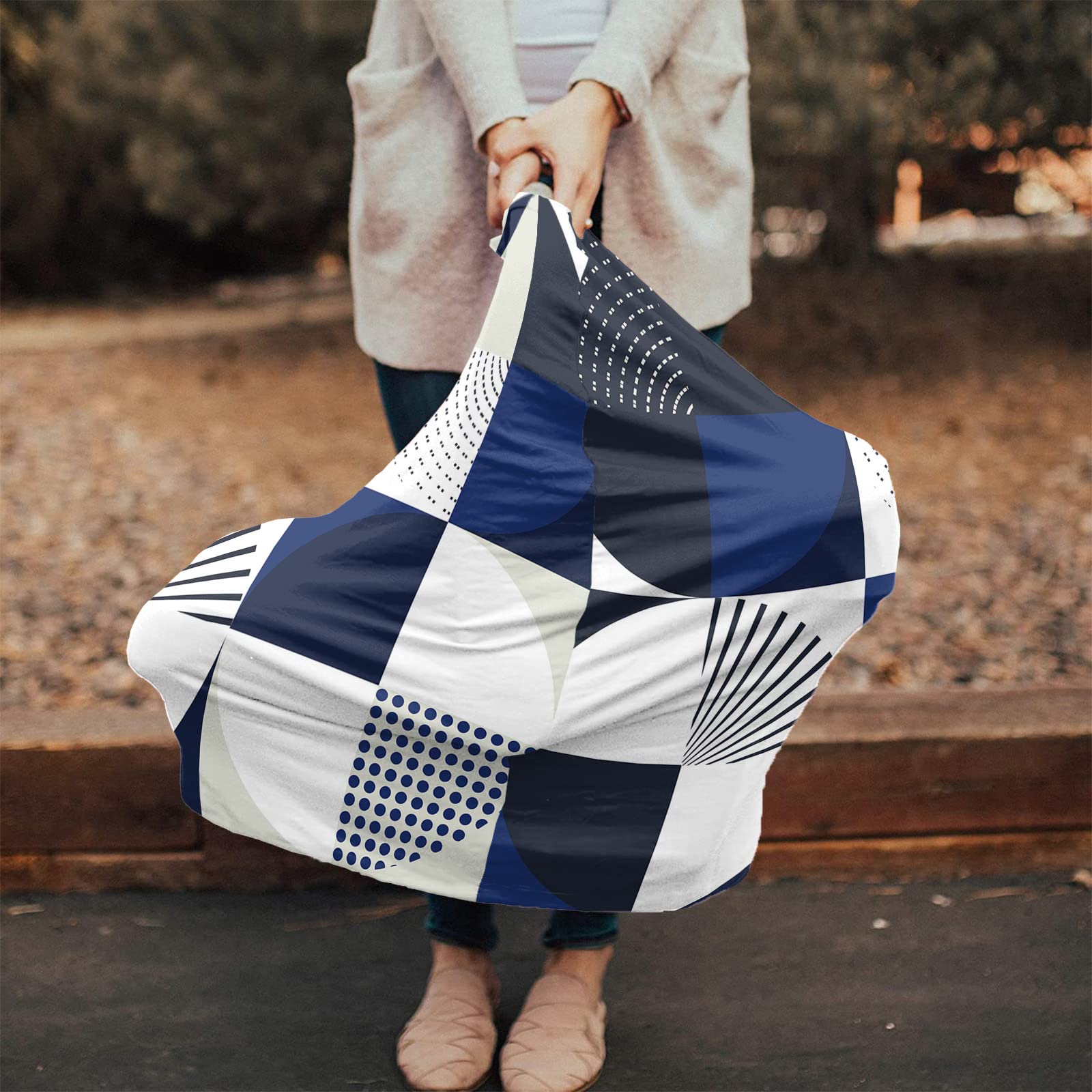 Nursing Cover for Breastfeeding Scarf, Colors Middle Ages Blue Theme Baby Car Covers Super Soft Multi Use for Canopy Shopping Cart Cover Blanket Stroller Cover