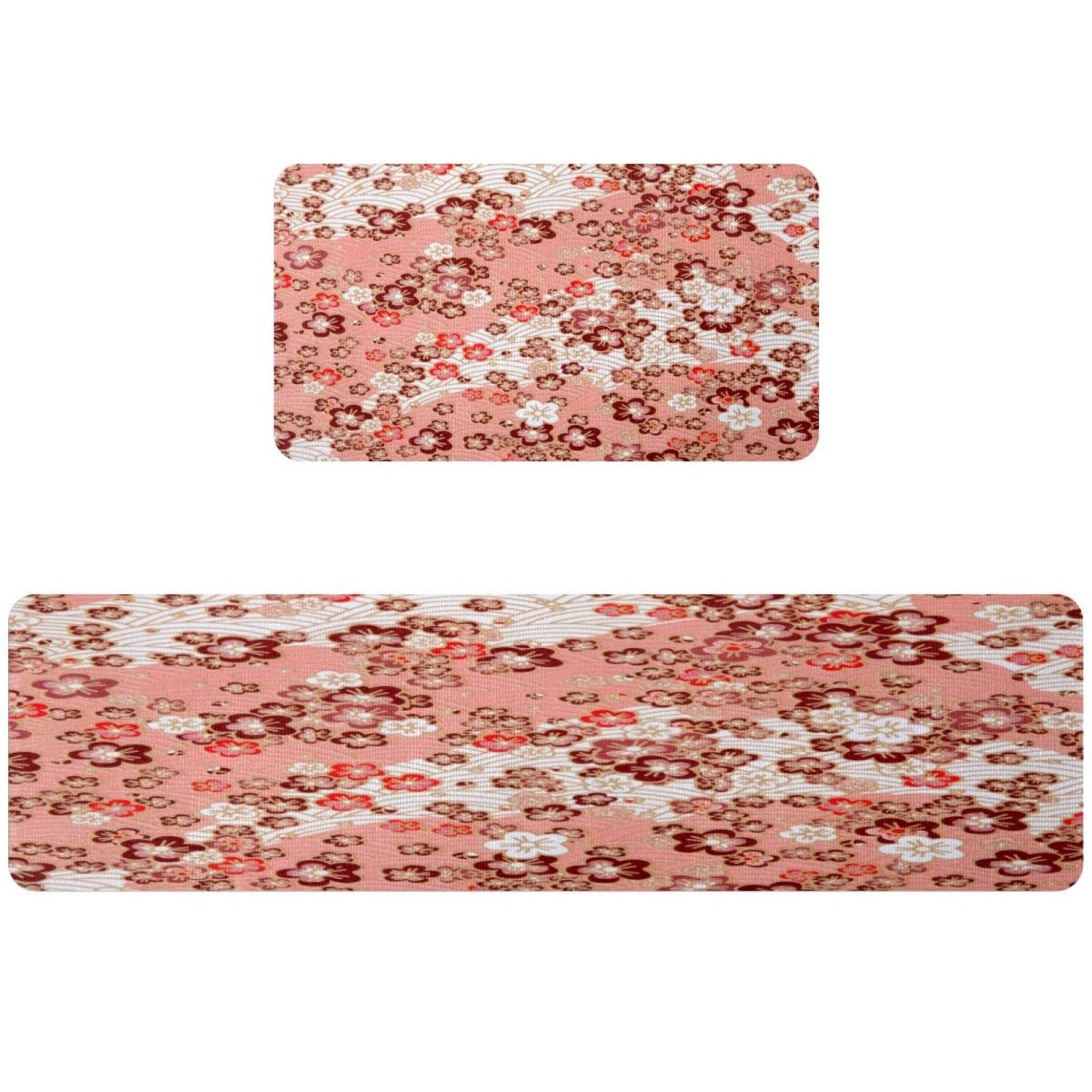 Alfombrillas de cocina VAPOKF para pasillo y cuarto de lavado con flores