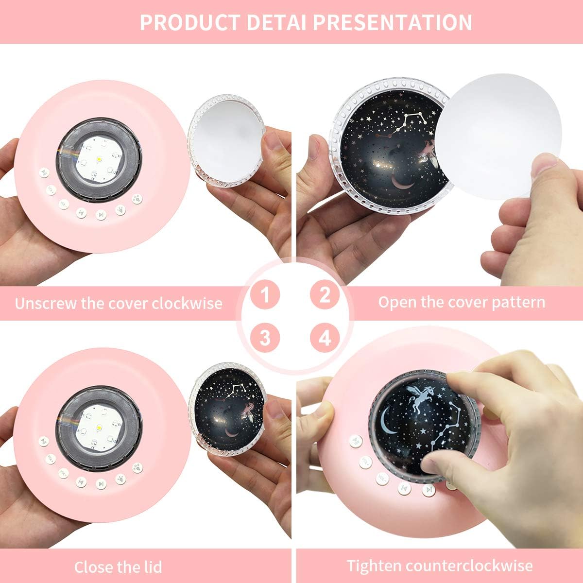 White Noise Machine Baby for Sleeping, TCJJ Sleep Sound Machine for Kids with Night Light/Unicorn Ambient Light,20 Soothing Nature Sounds,Timer & Memory, Baby Lullaby Machine for Home,Office or Travel