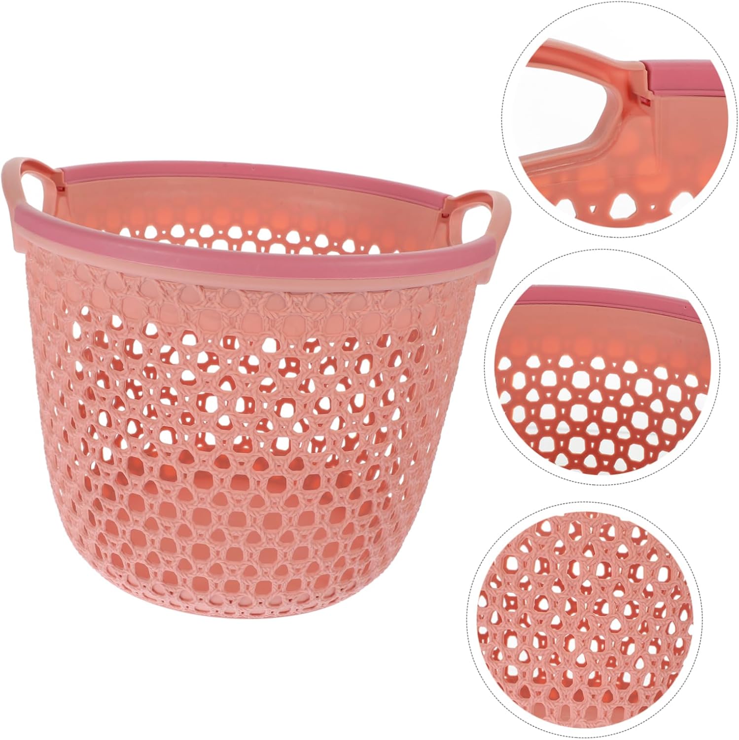 Hollow Laundry Basket with Handle Medium Sundries Organizer Lightweight Portable Storage Bin for Clothes and Household Use Reusable PP Material