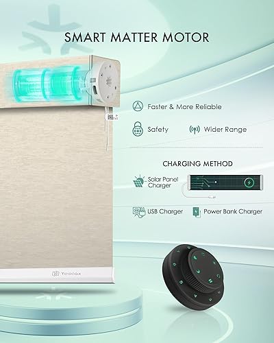 Miniatura 107 de Yoolax Persianas inteligentes, persianas enrollables motorizadas, persianas automáticas para ventanas, persianas motorizadas compatibles con Alexa