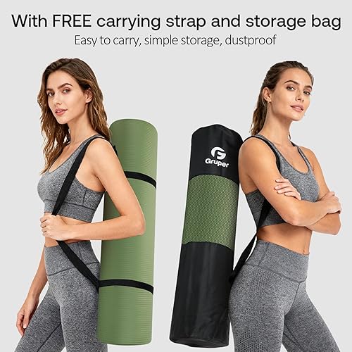 Miniatura 5 de Esterilla de yoga antideslizante NBR gruesa, 72 pulgadas de largo x 32 pulgadas24 pulgadas de ancho x 0.6 pulgadas de grosor (72.8 in x 31.5 in24.0