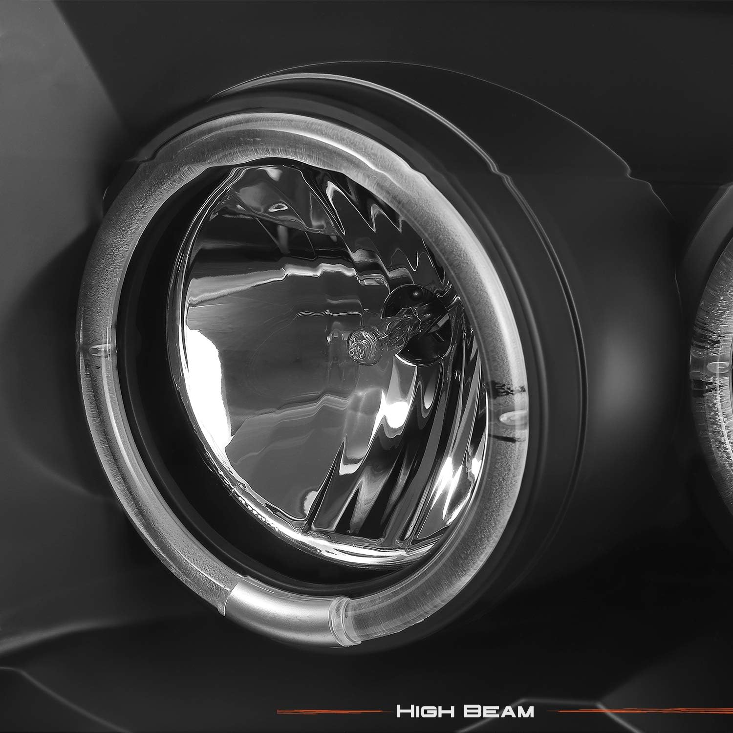 AKKON - For Ford F-Series SuperDuty 00-04 Excursion Black Bezel Dual LED Projector Headlights Replacement Pair