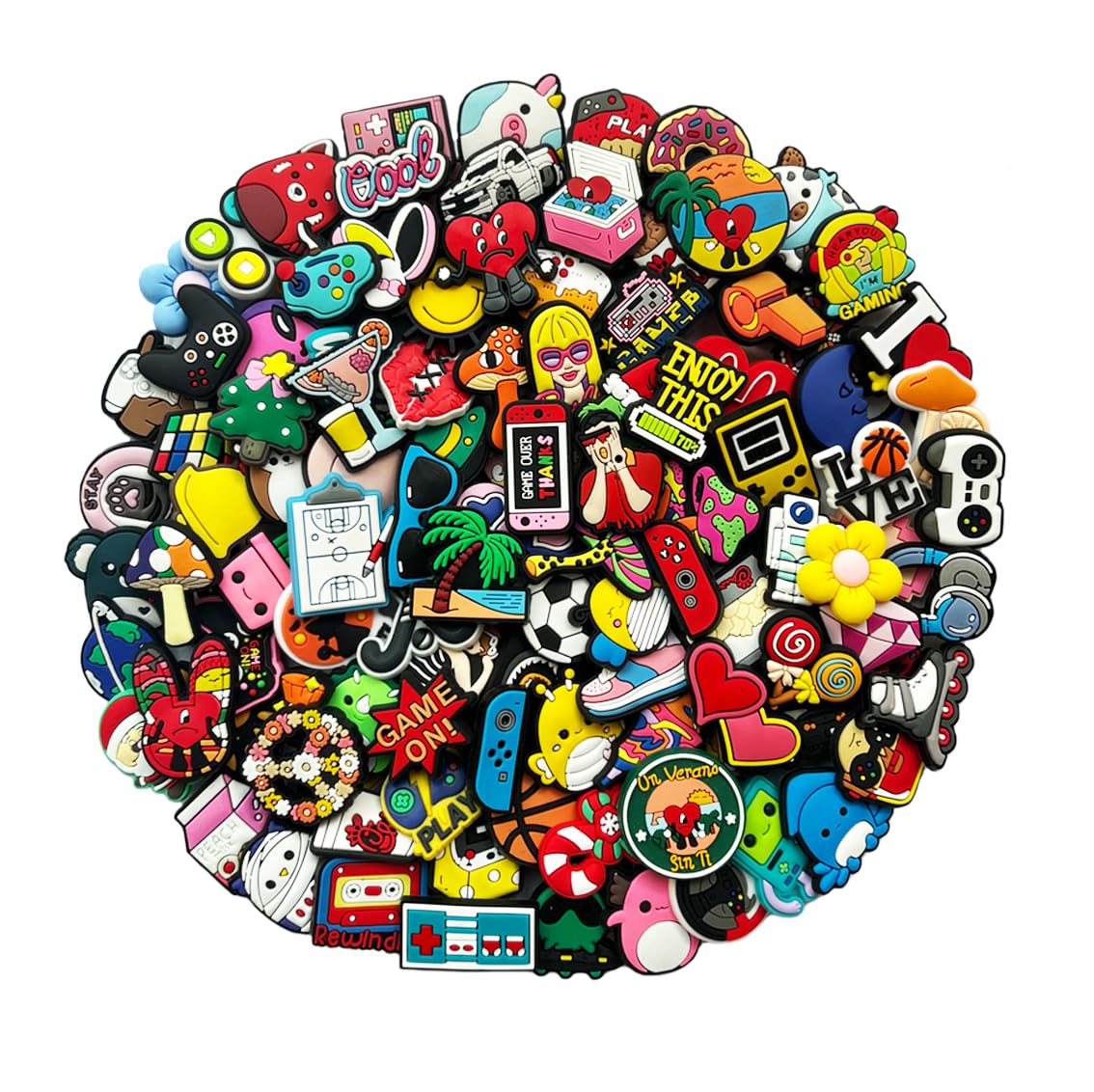 NCTOPHU Lot of 30 50 100pcs Random Different Shoe Charms Men Women Shoes Decoration for Kids Boys Girls Birthday Gifts