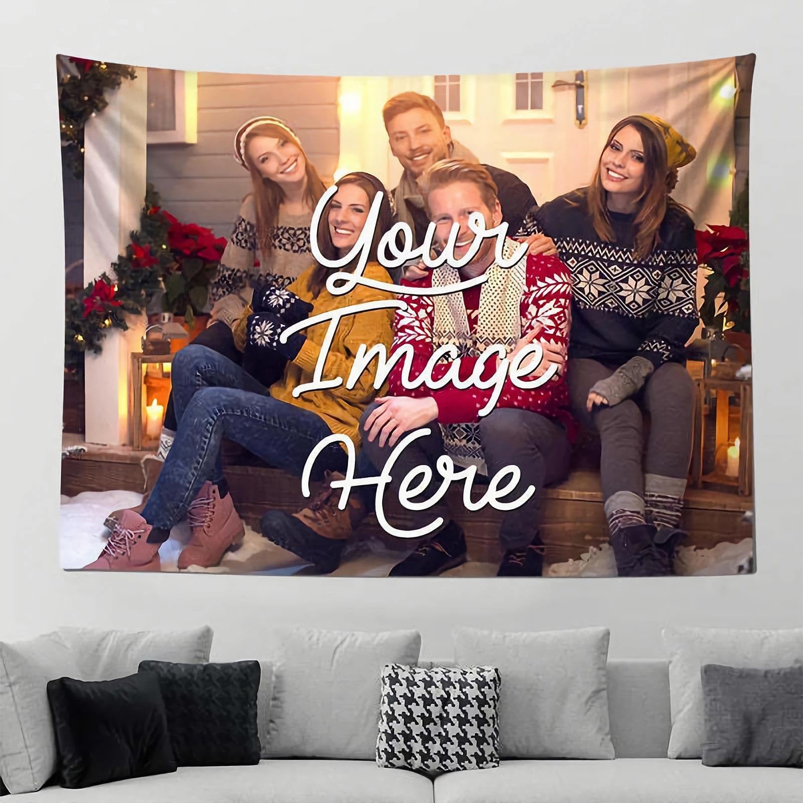 AIUSAAMZ Custom Tapestry Upload Images Customizable Tapestry Personalized Backdrop Create Your Own Tapestry Wall Hanging For Living Room Bedroom Dorm Home Decor