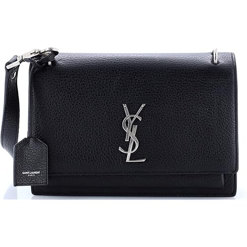 Saint Laurent, Pre-Loved Sunset Satchel Leather Medium, Black