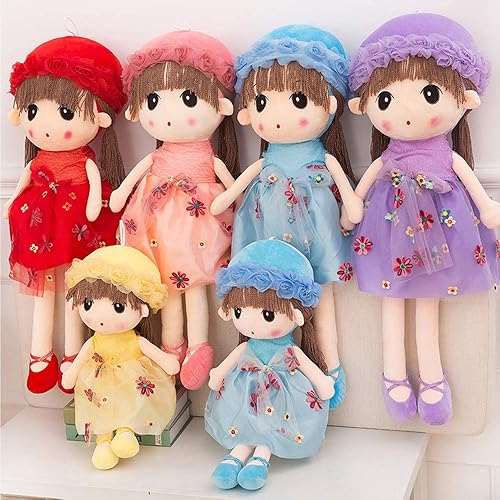 Miniatura 7 de Tvoip Falda de tul de princesa de juguete de peluche Phial Muñecas para niños y niñas, muñecas lindas para niña, 18 pulgadas (rojo)