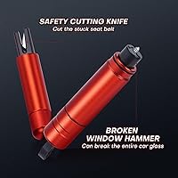 Vista 7 de LANBOUY Paquete de 2 herramientas de corte de cinturón de seguridad para romper ventanas de automóvil, martillo de vidrio, cortador de cinturón
