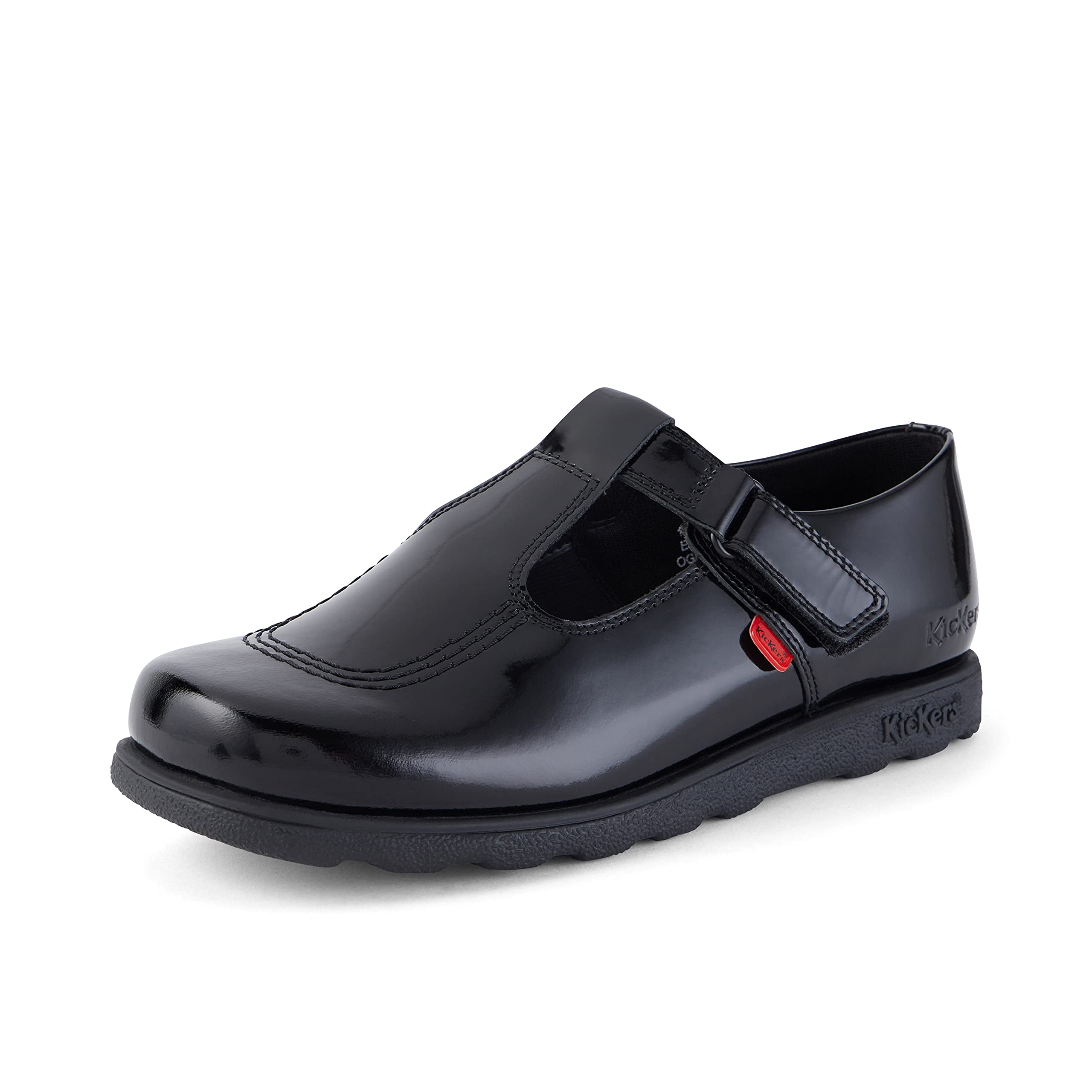 Kickers Girls Black Fragma T Bar  Shoes in Size 6, Sports Direct