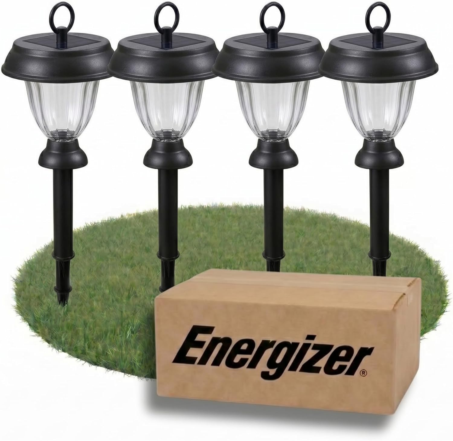Energizer Outdoor Solar Lights - 8 Pack 3-in-1 LED Landscape Lighting with 15 Lumen Output, Heavy Duty, Waterproof & Stainless Steel Solar Garden Lights for Lawn, Walkway & Backyard Decor - Black