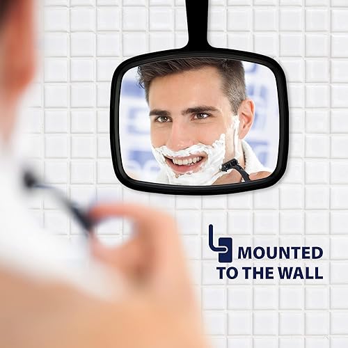 Miniatura 6 de DecorRack Espejo de mano grande, espejo multiusos con agujero para colgar en el mango, ideal para viajes, maquillaje, escritorio, aseo y afeitado,