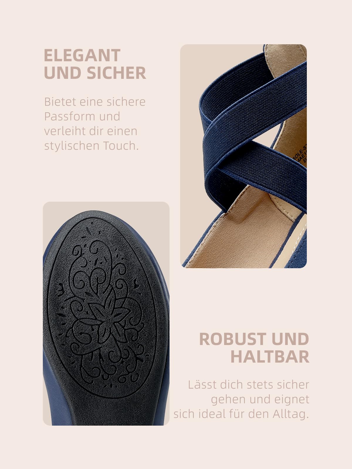 DREAM PAIRS Damskie wygodne baleriny modne płaskie buty z opaską na kostkę i elastycznymi paskami krzyżowymi