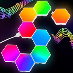 Panel Decorativo Kimimara Hexagonal LED Pared Luces - 8 Pcs Lampara LED de Pared Hexagonal RGB Gaming Panel LED Hexagonos Habitacion Gamer Pared Decorativos Sincronización Música