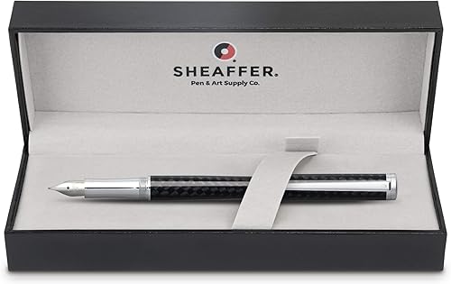 Miniatura 3 de Sheaffer Intensity - Pluma estilográfica de fibra de carbono con ribete cromado y punta fina