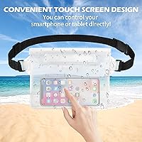 Vista 5 de Paquete de 2 bolsas impermeables con correa ajustable para la cintura, bolsa seca impermeable, mantiene los teléfonos celulares y objetos de valor