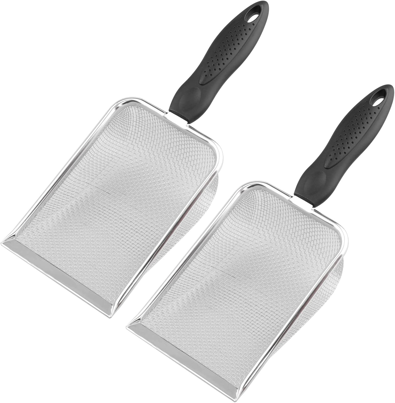 Aiicioo Reptile Stainless Steel Sand Scoop Metal Shovel Sifter Fine Mesh Terrarium Substrate Cleaner Corner Sifter Pooper Scooper Cat Scoop for Reptile Litter Box