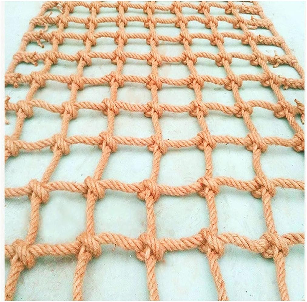 Net Climbing Rope Safety Cargo Network Hemp, Outdoor Children Climbing,Balcony Stair Fence Protective Decoration Ceiling(6X6cm,1x4m(3.28X13.12ft))