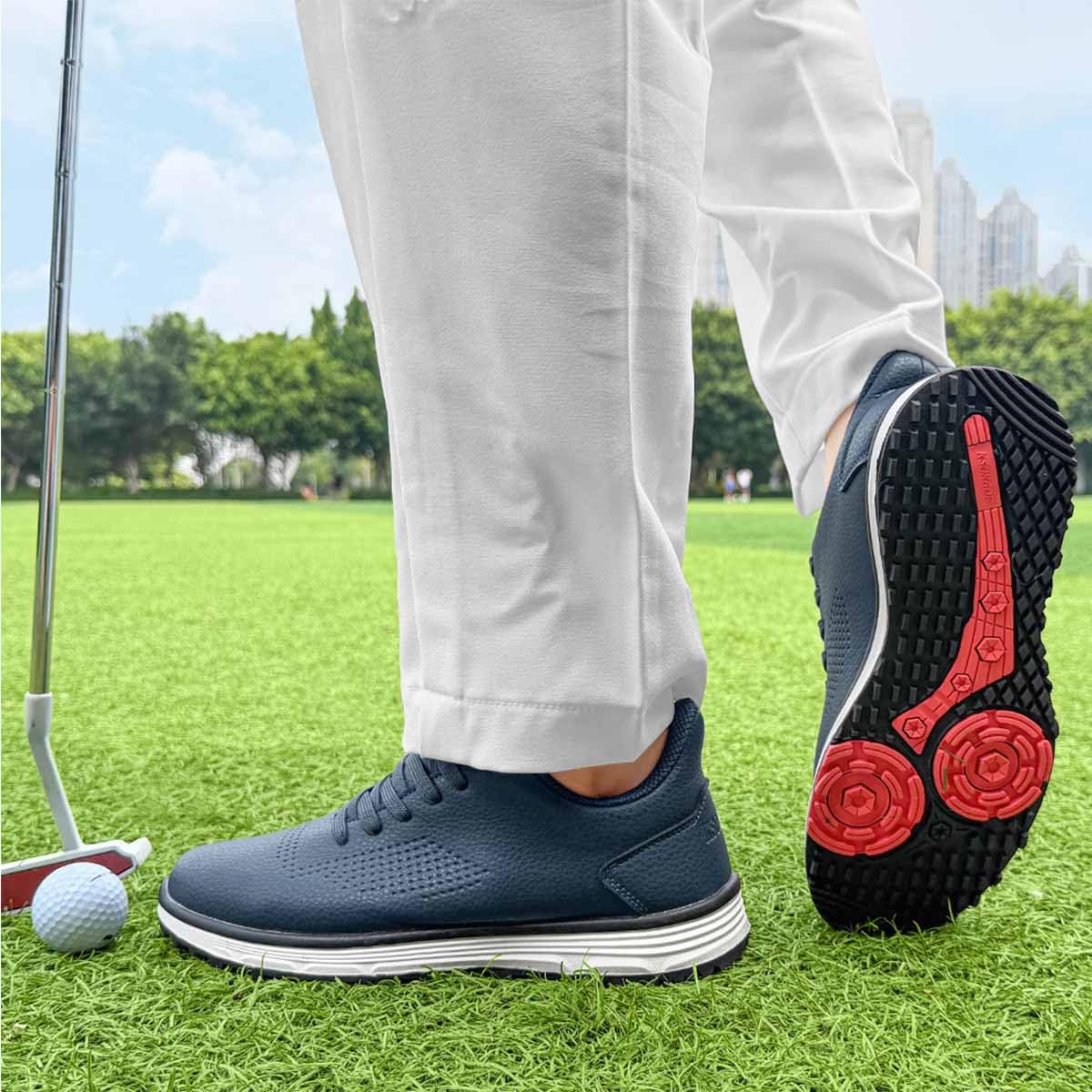 Chaussures de Golf sans Crampons Hommes, Baskets de Golf Lacets