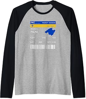 Boarding Pass Palma de Mallorca PMI Airport - Party Travel Raglan Baseball Tee