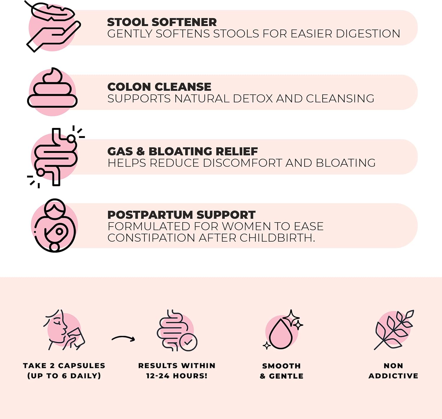 DigestLive Women's Constipation Relief Laxative for Postpartum, 30 Capsules,100% Herbal Stool Softener- Female Gentle Natural Colon Cleanse Detox, Bloating & Gas, Fast-Acting, Vegan, Gluten & GMO-Free