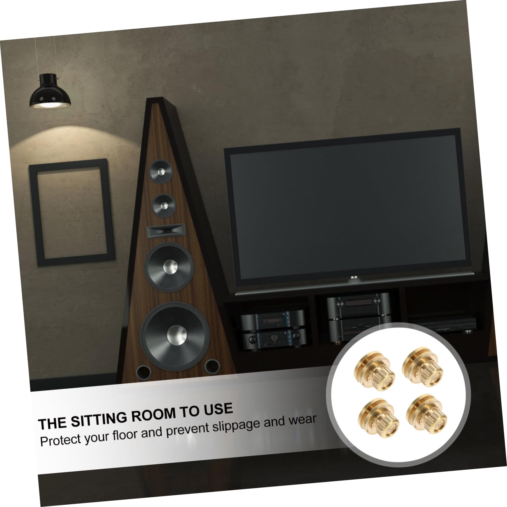 Balacoo Elevate Your Home Audio: Copper Speaker Spikes Anti-Vibration Easy Installation Speaker Holders