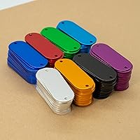 Vista 7 de StayMax Etiquetas de aluminio para grabado en blanco, etiquetas de estampado en blanco con 2 agujeros, paquete de 25 (negro)