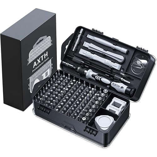 AXTH 115-in-1 Precision Screwdriver Set, [Super Durable] Mini Professional Magnetic Repair Tool Kit, Small Screwdriver for Phone, Computer, Watch, Laptop, Macbook, Eyeglass, Electronic