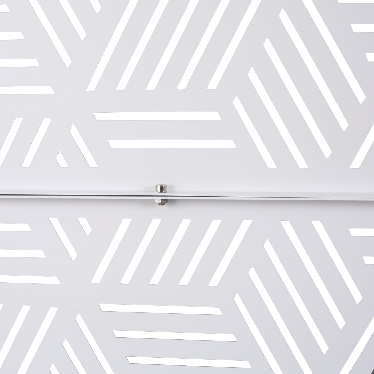 Freestanding Metal Privacy Screen 76 in H x 48 in W – Outdoor Indoor Decorative Fence Panel for Patio, Balcony, Deck, Garden, Lawn, Living Room & Office – White