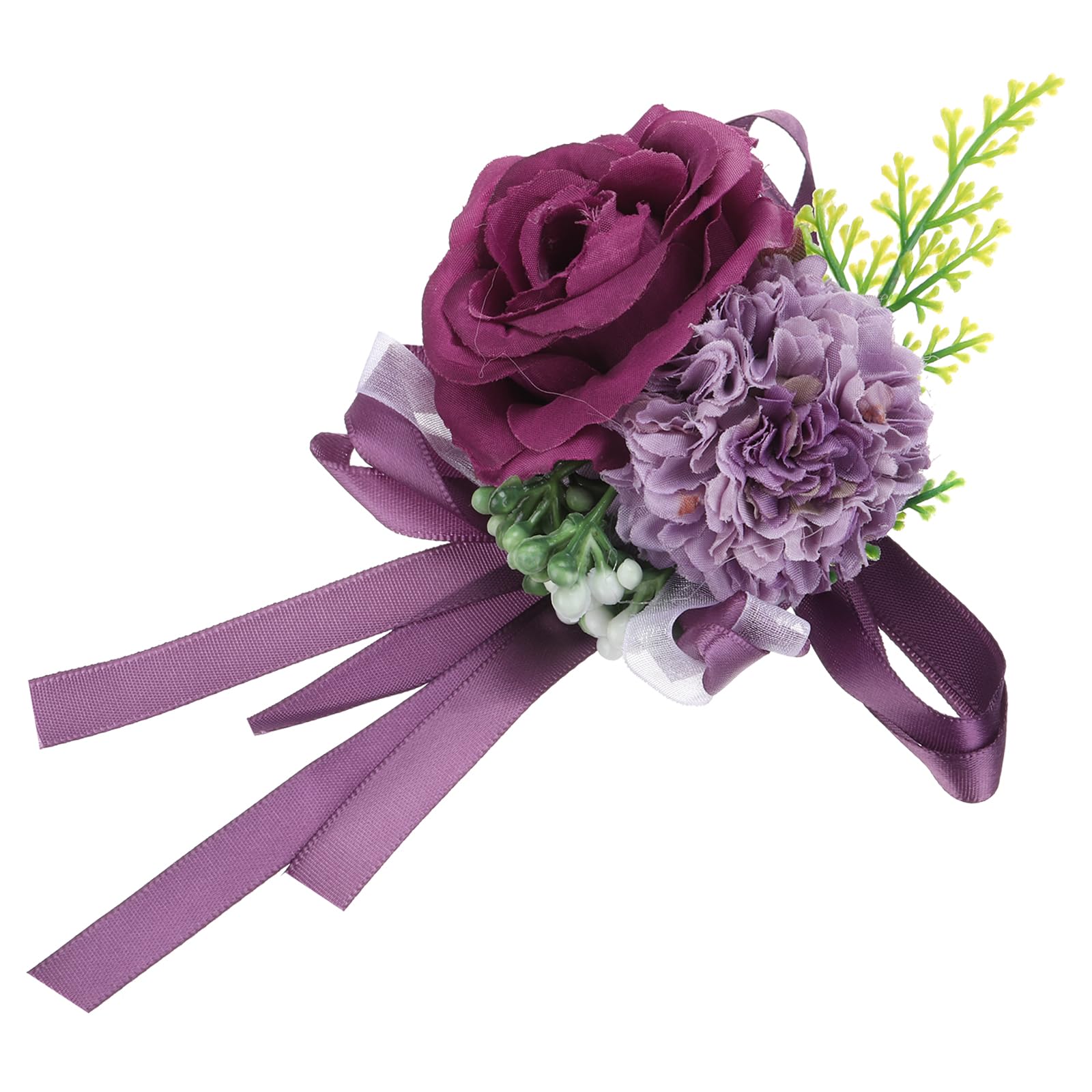 sourcing map Braccialetti da polso con fiori artificiali, confezione da 4 pezzi, decorazione per matrimonio, cerimonia di fine anno, festa, anniversario, 7 x 7 cm, arancione brillante