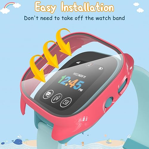 Miniatura 6 de ottpluscase Gizmo 3 - Juego de 1 funda protectora de pantalla para Gizmo Watch 3 con vidrio templado 9H, protector de pantalla para niños, funda