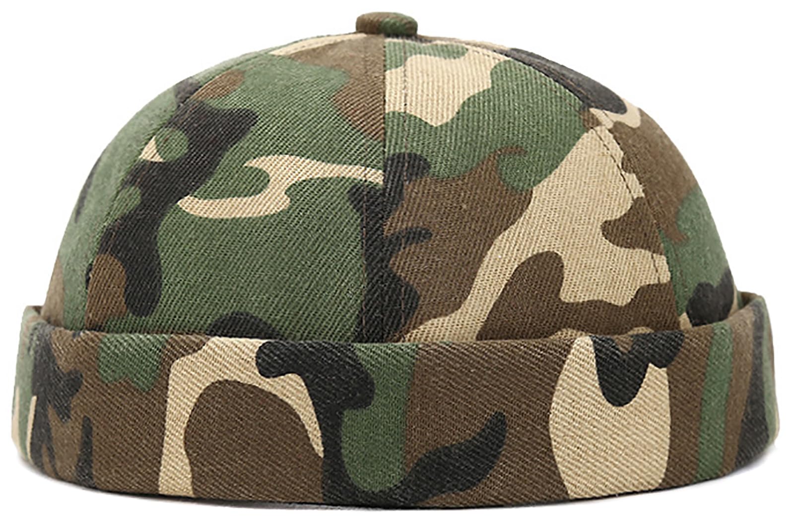 XYIYI Herren Dockermütze Brimless Hat Schädelkappe Arbeiter Matrosenmütze Gerollte Manschette Retro Beanie Mütze