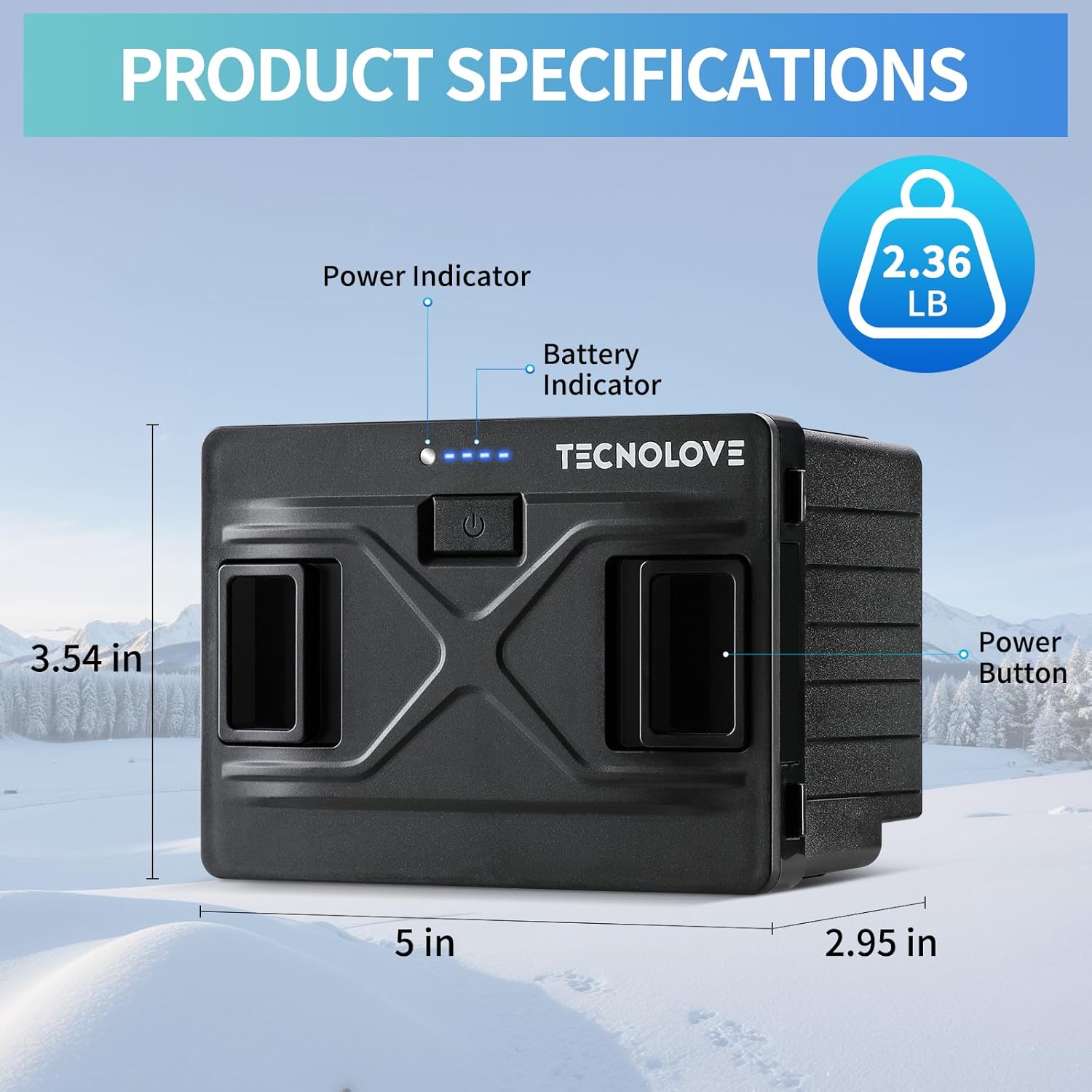 Plug-in Battery for Car Refrige 15600mAh/173Wh High Capacity Rechargeable AC/DC Quick-Charge Solar-Charge Small Compact Lithium-ion Battery High Durability Cordless Ideal