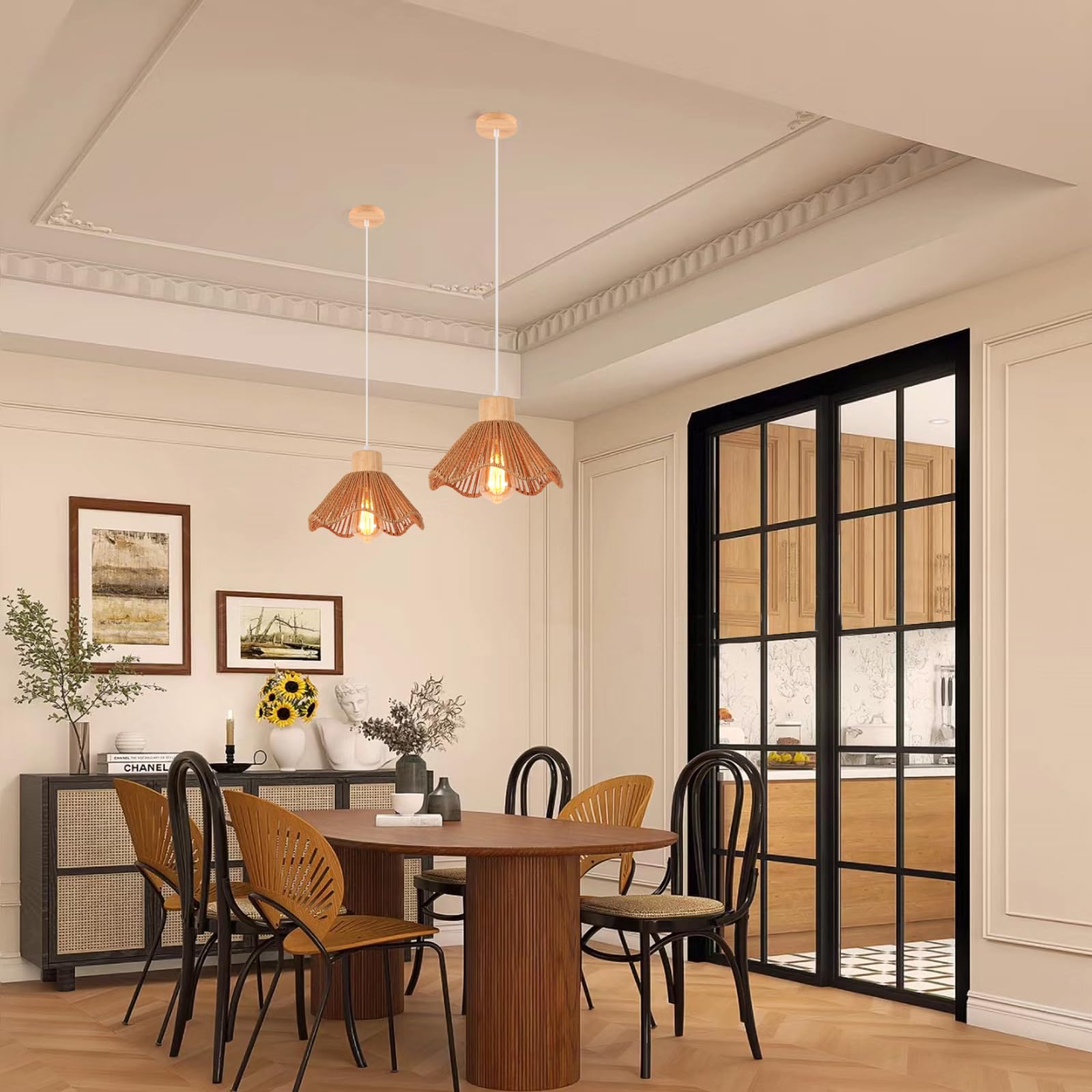 2 sztuki przemysłowa lampa wisząca kreatywny metalowy i linowy żyrandol, E27 Vintage lampa sufitowa oświetlenie wiszące wnętrze restauracja salon sypialnia