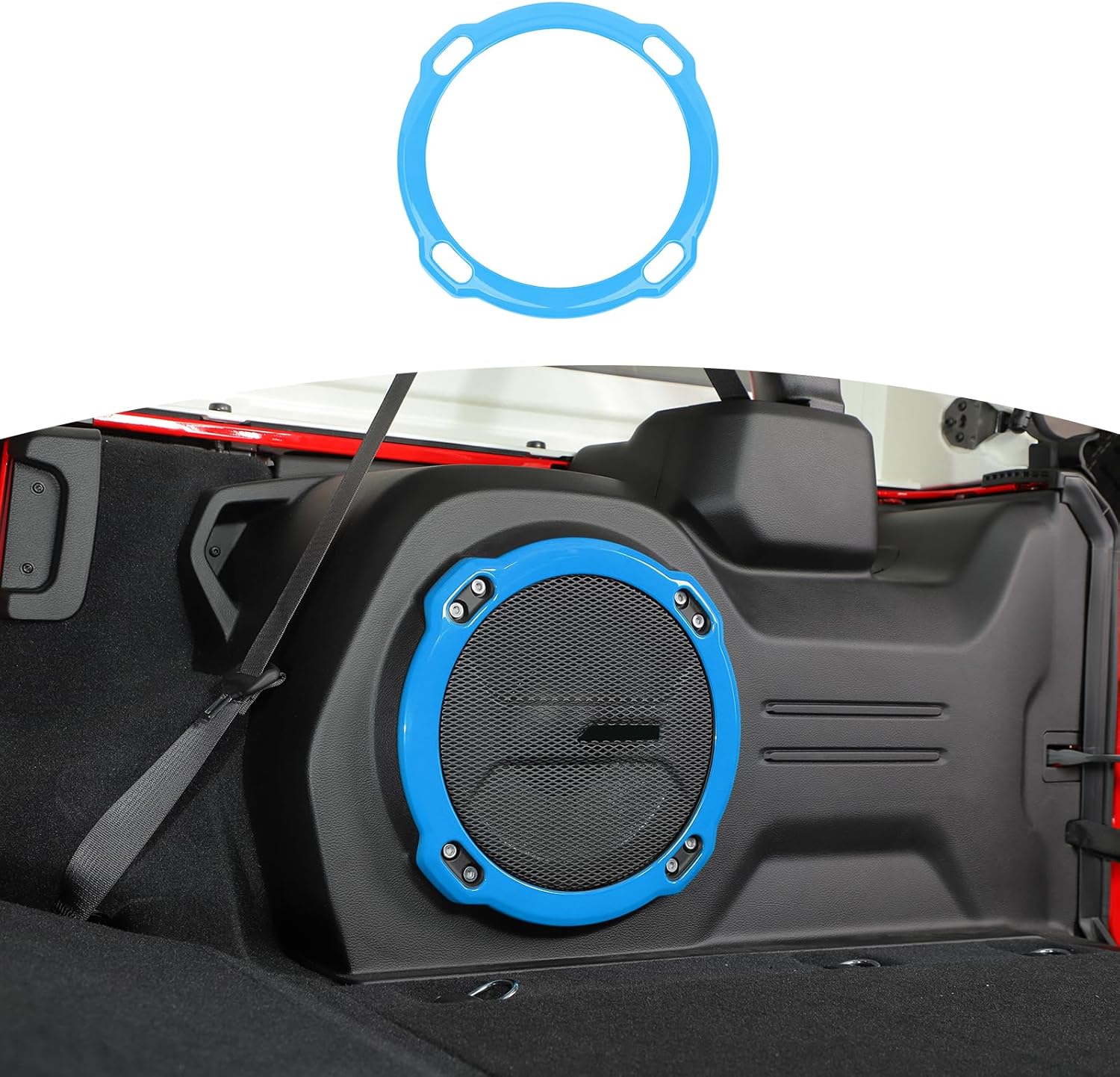 RT-TCZ for Rubicon Trunk Speaker Cover Trim Ring Light Blue for Jeep Wrangler JL Rubicon 2018 up Light Blue Interior Accessories