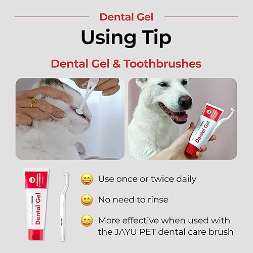 Miniatura 8 de JAYU PET Gel dental - Pasta de dientes para perros y gatos, eliminación de placa y sarro, limpieza de dientes y ambientador de aliento, cuidado