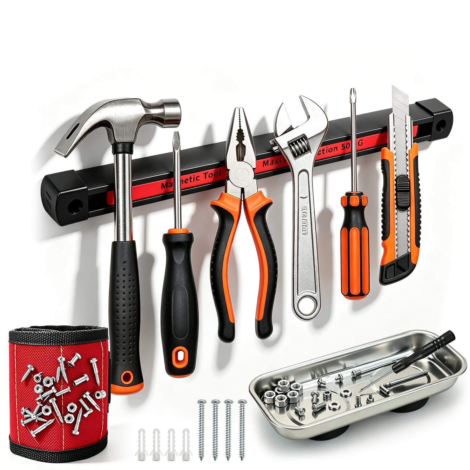 OZJAY Double Sided Magnetic Tool Holder Set with Tray & Wristband, 2-Pack — Amazon image 9