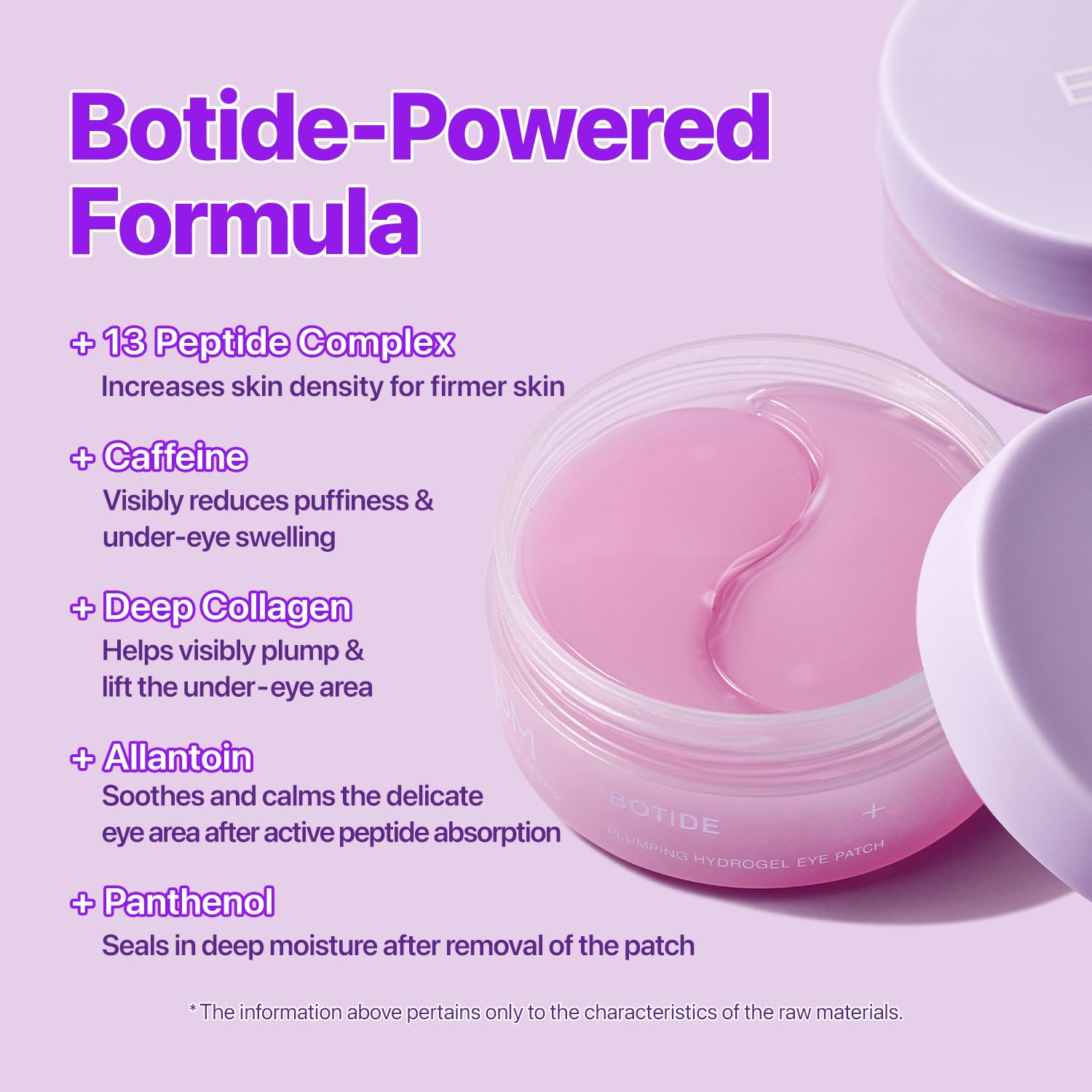 Botide Plumping Hydrogel Eye Patches for Dark Circles, Puffiness & Fine Lines – 13 Collagen Peptides + Caffeine | Under Eye Patches Korean Skin Care | Crows Feet Eye Mask (60 Counts)