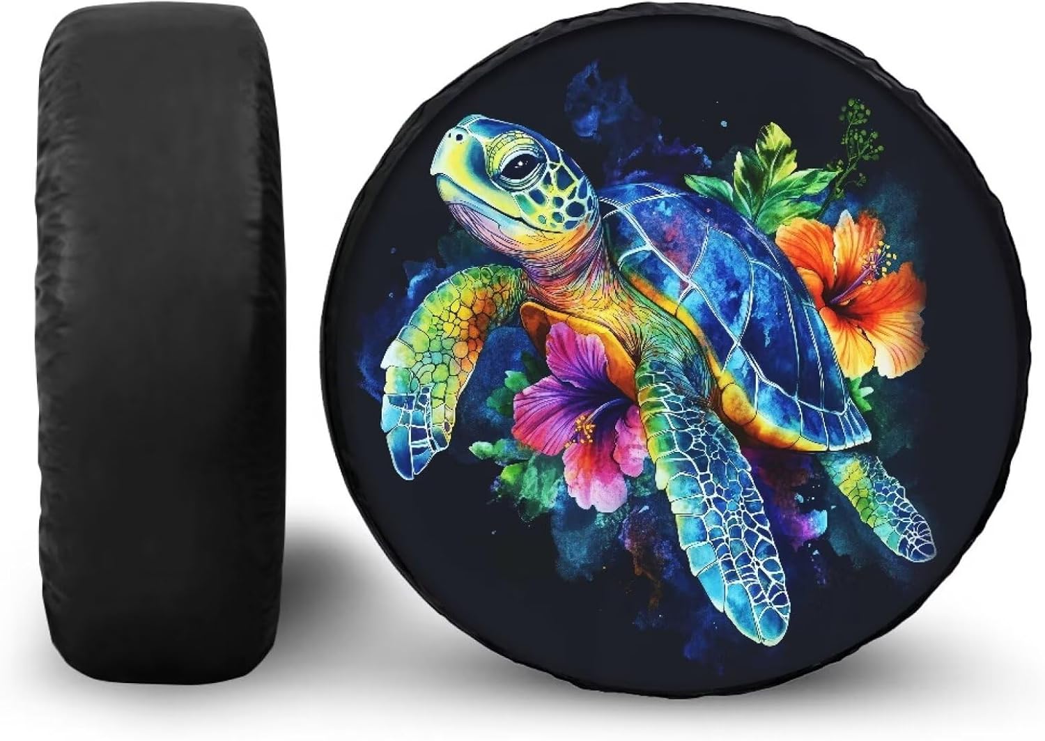 Amzbeauty Blue Roses Butterflies Print All-Season Tire Cover for Jeep SUV Truck Spare Tire Storage