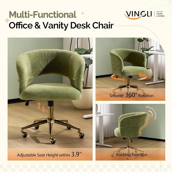 Silla de Oficina Moderna Sin Apoyabrazos Verde miniatura 6