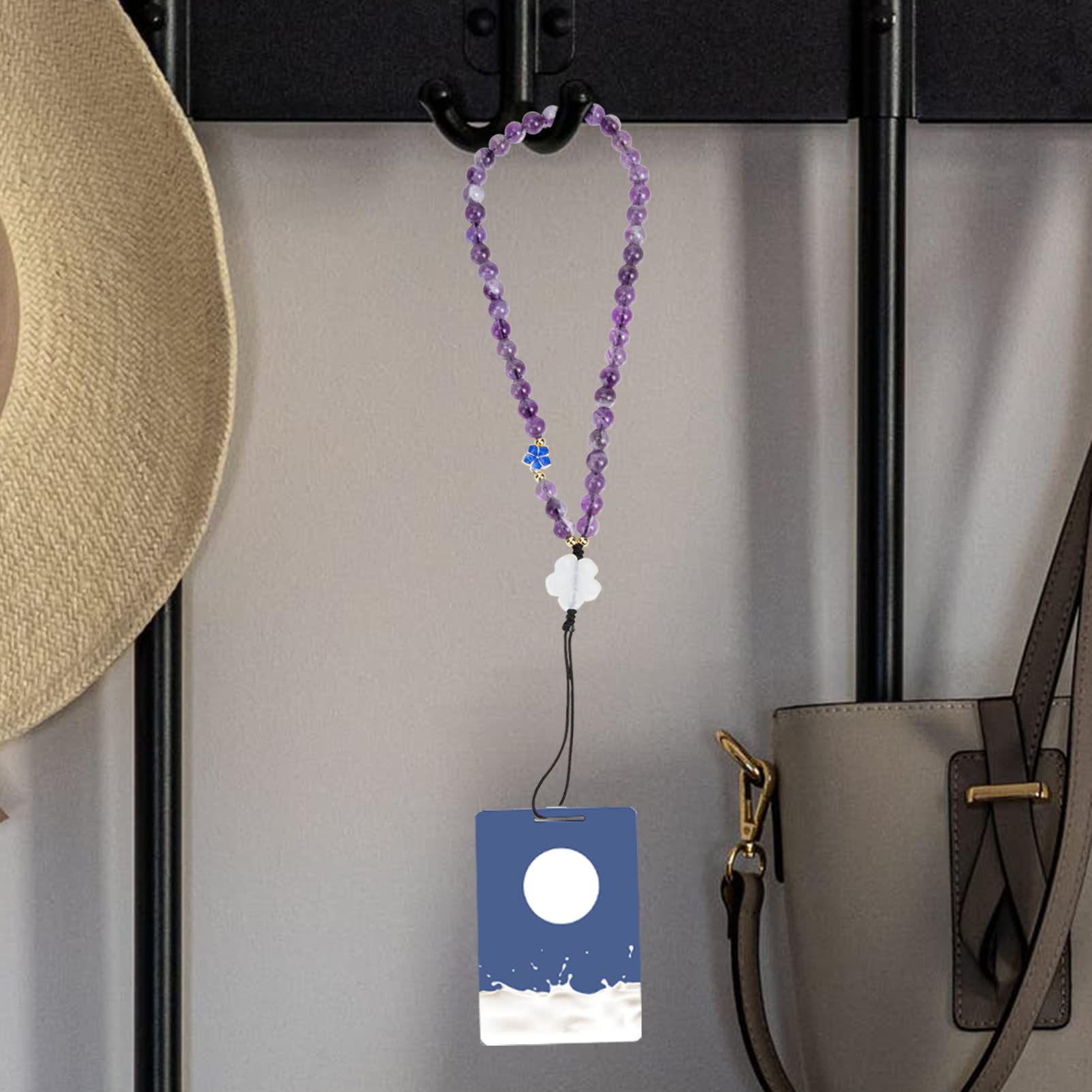 Housoutil 5 Piezas De Cordón Decorativo Con Cuentas Para Teléfono Móvil Colgante Para Cámara De Identificación Amuleto De Amatista